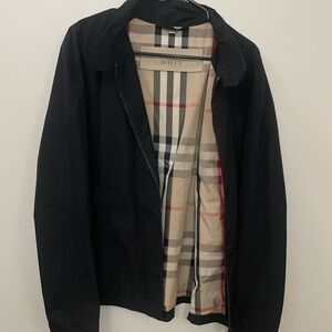 Burberry Black Lightweight Jacket with Check Lining